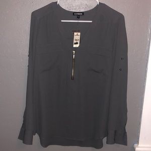 Gray long sleeve blouse from express. Size Medium.
